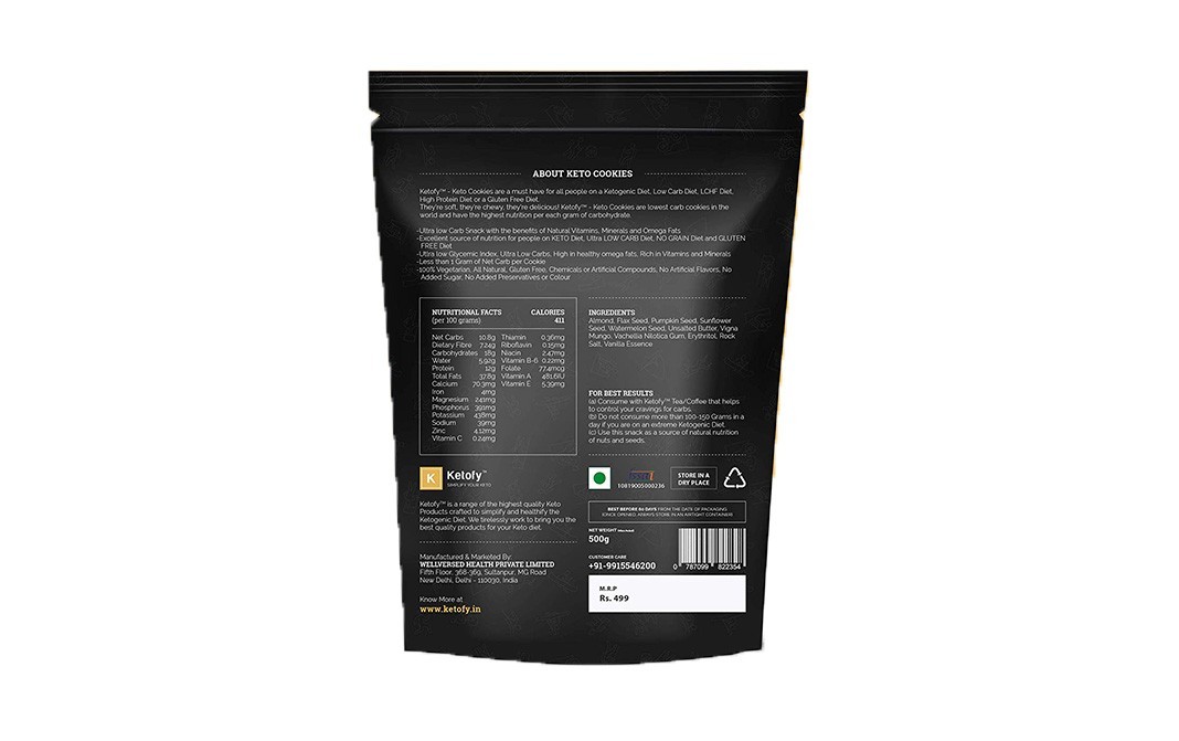 Ketofy Keto Cookies    Pack  500 grams